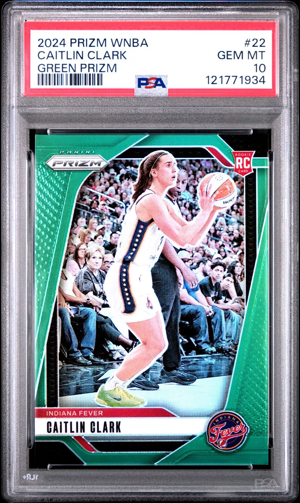 2024 Panini Prizm Wnba Caitlin Clark #22 (Green Prizm) Gem Mt 10 front