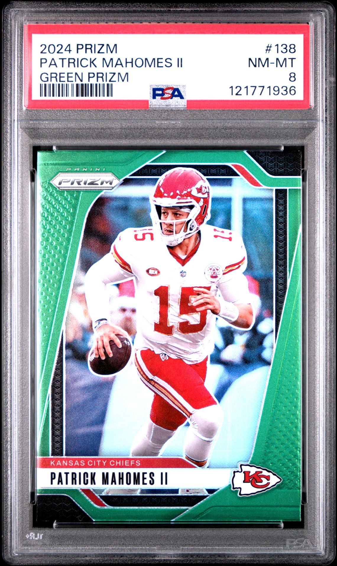 2024 Panini Prizm Patrick Mahomes Ii #138 (Green Prizm) Nm-Mt 8 front
