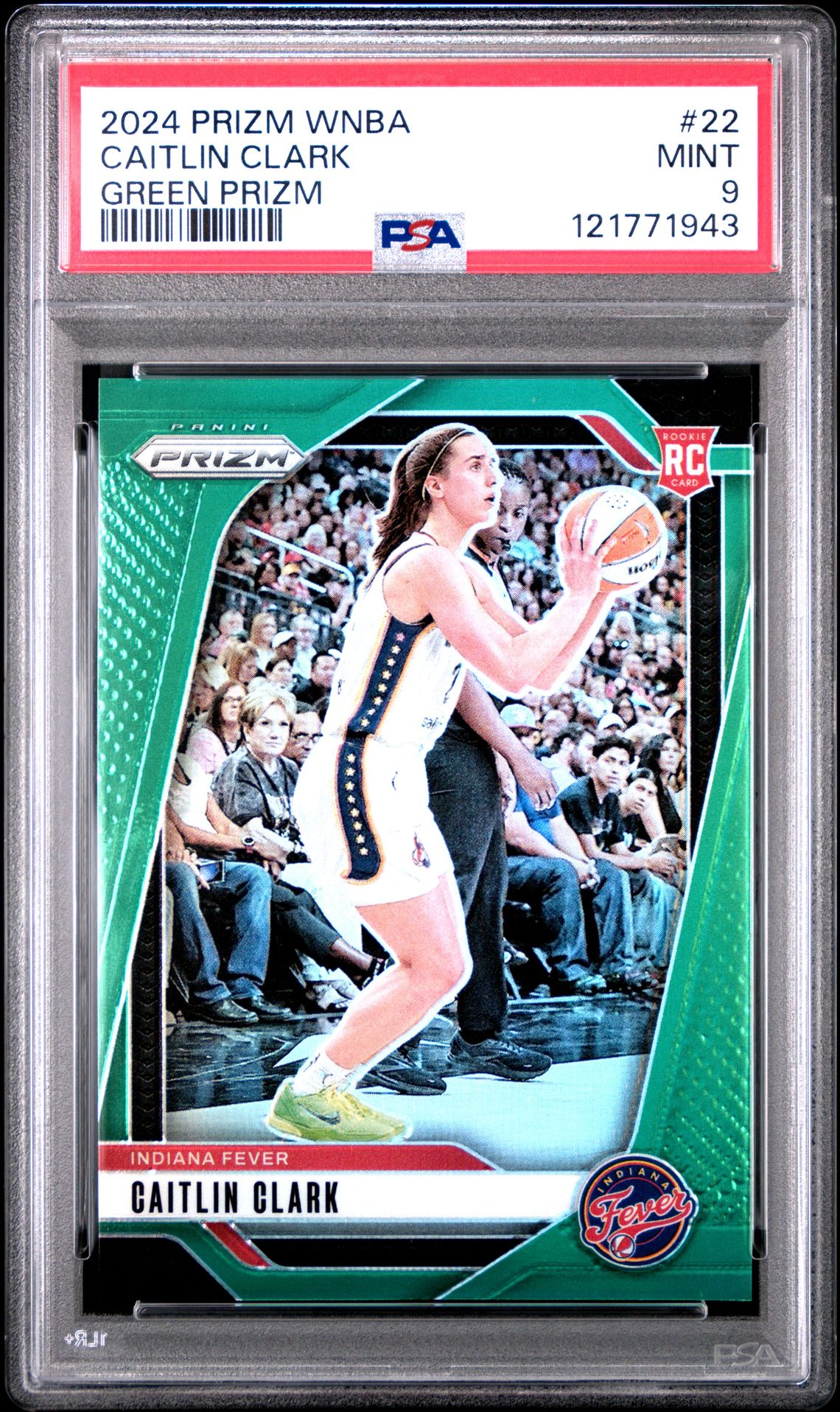 2024 Panini Prizm Wnba Caitlin Clark #22 (Green Prizm) Mint 9 front