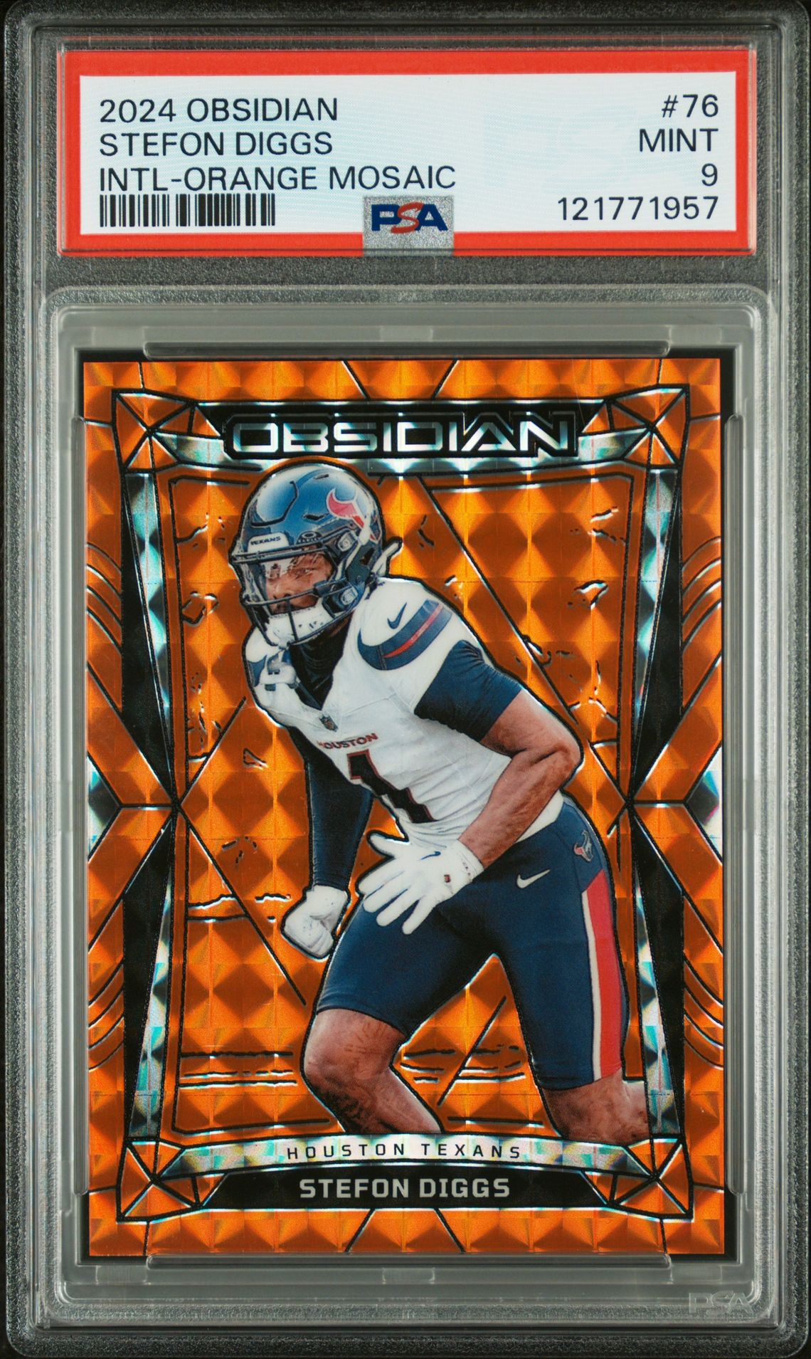 2024 Panini Obsidian Stefon Diggs #76 (Intl-Orange Mosaic) Mint 9 front