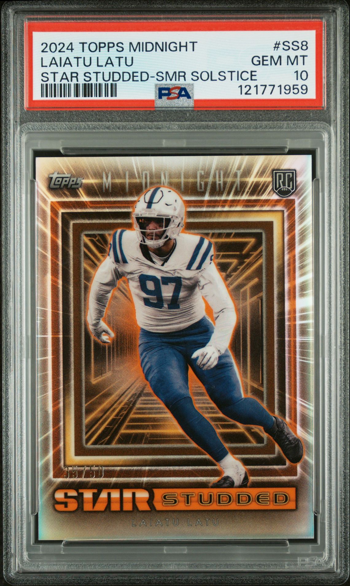 2024 Topps Midnight Star Studded Laiatu Latu #Ss8 (Star Studded-Smr Solstice) Gem Mt 10 front