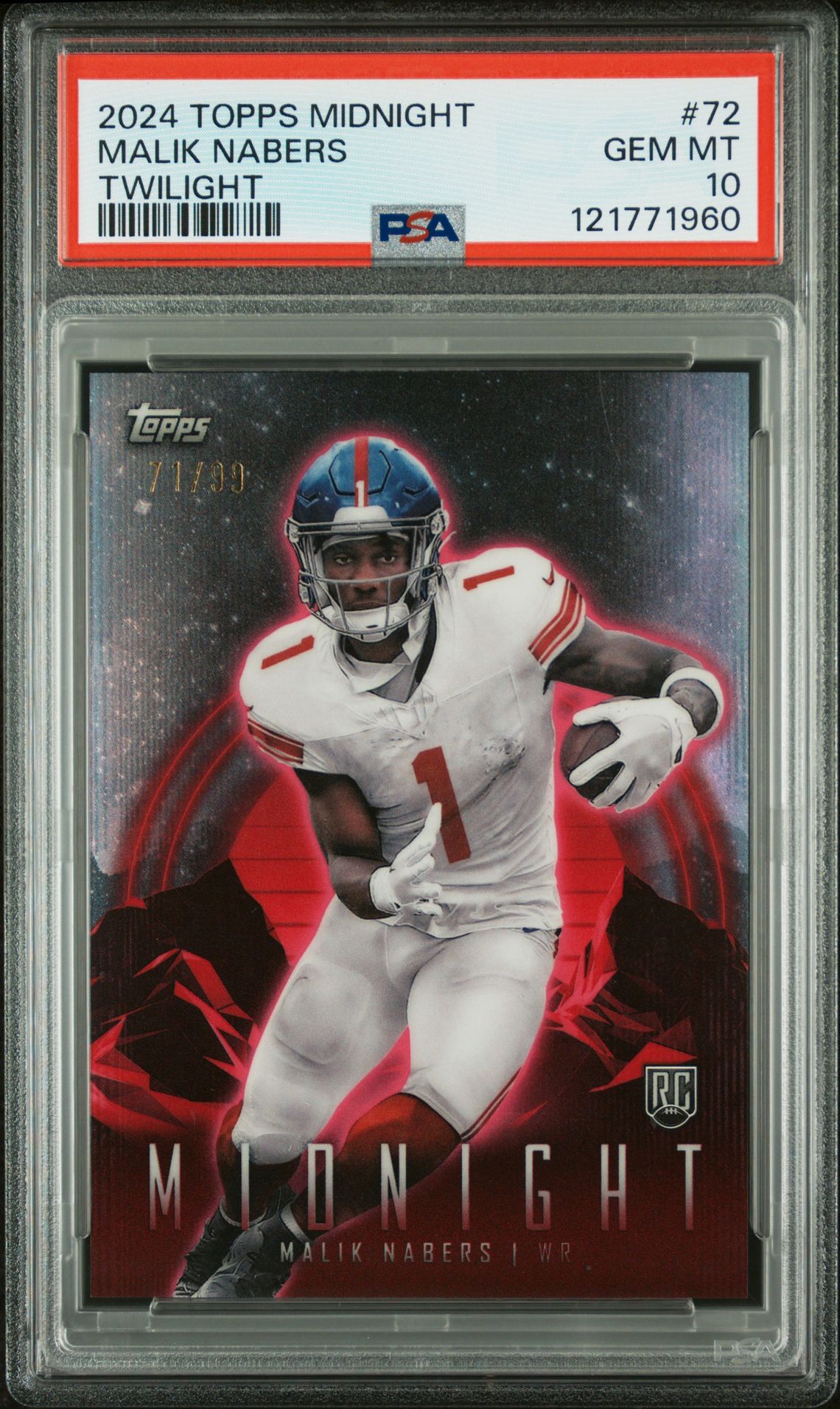 2024 Topps Midnight Malik Nabers #72 (Twilight) Gem Mt 10 front
