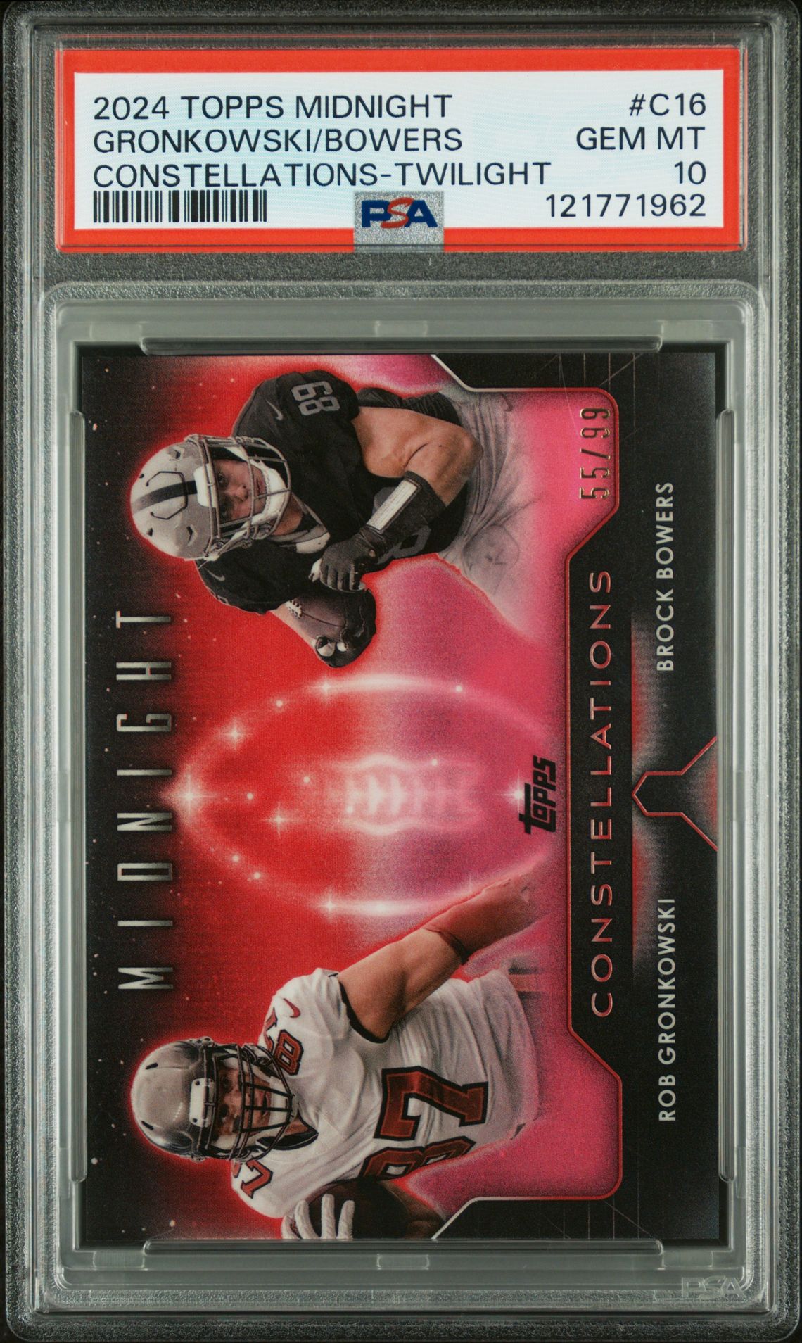 2024 Topps Midnight Constellations Gronkowski/Bowers #C16 (Constellations-Twilight) Gem Mt 10 front