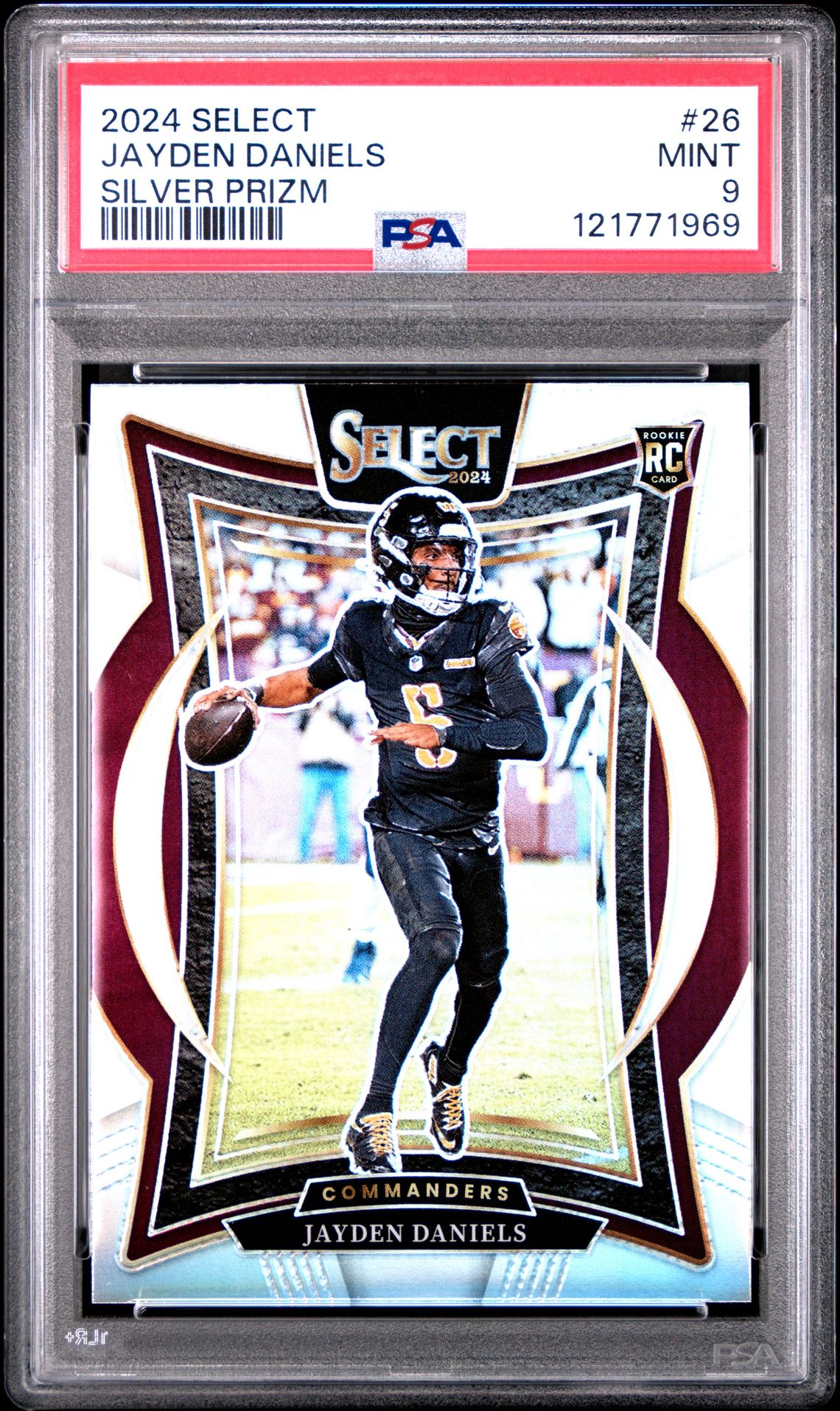 2024 Panini Select Jayden Daniels #26 (Silver Prizm) Mint 9 front