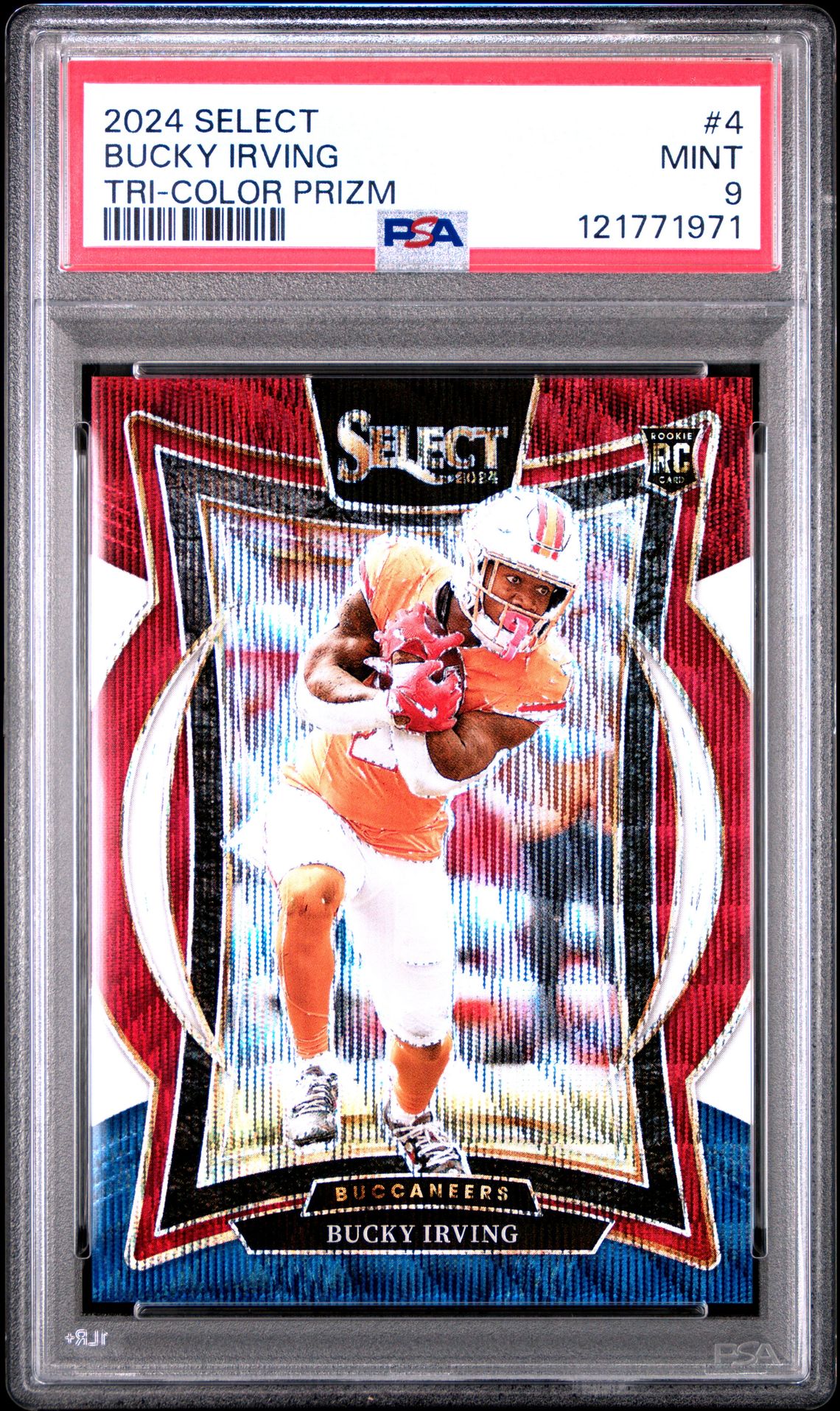 2024 Panini Select Bucky Irving #4 (Tri-Color Prizm) Mint 9 front