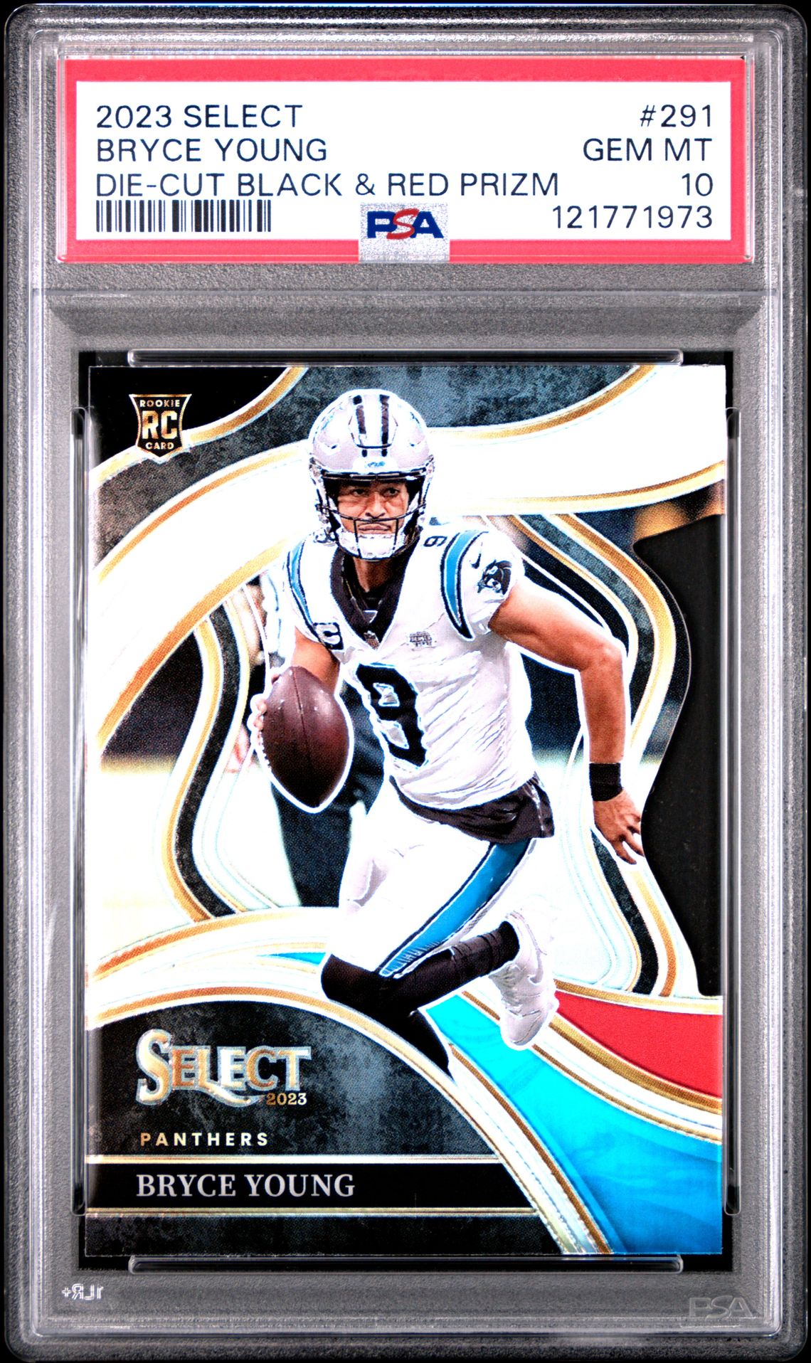 2023 Panini Select Bryce Young #291 (Die-Cut Black & Red Prizm) Gem Mt 10 front