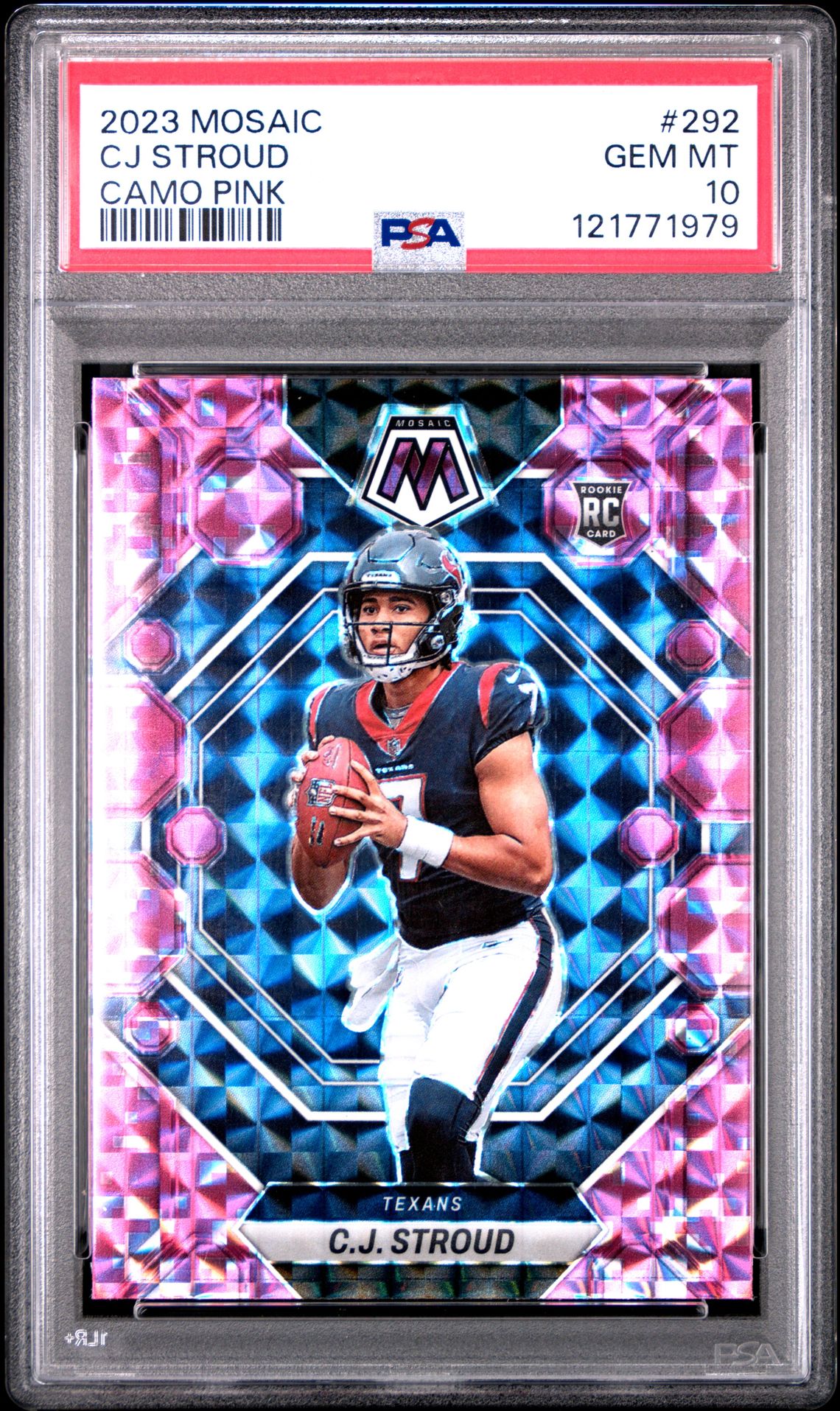2023 Panini Mosaic Cj Stroud #292 (Camo Pink) Gem Mt 10 front