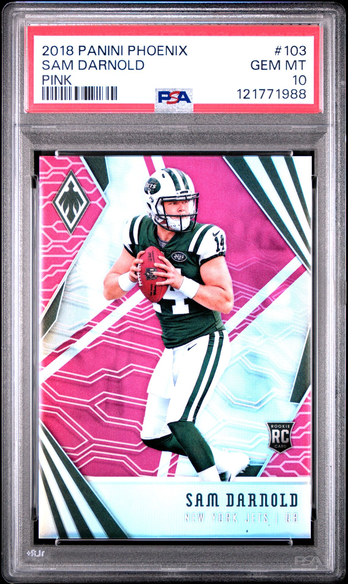 2018 Panini Phoenix Sam Darnold #103 (Pink) Gem Mt 10 front