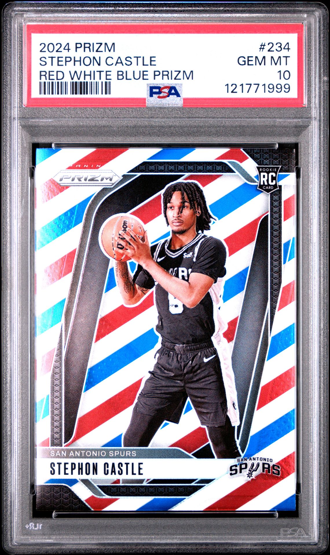 2024 Panini Prizm Stephon Castle #234 (Red White Blue Prizm) Gem Mt 10 front