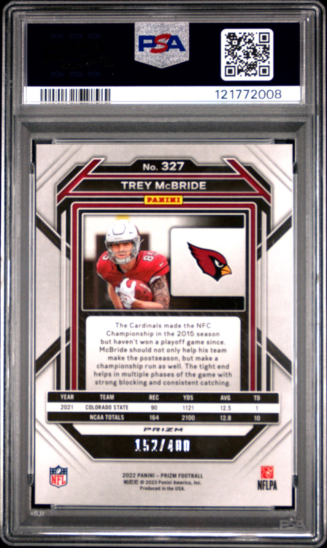 2022 Panini Prizm Trey Mcbride #327 (Pandora) Ex-Mt 6 back