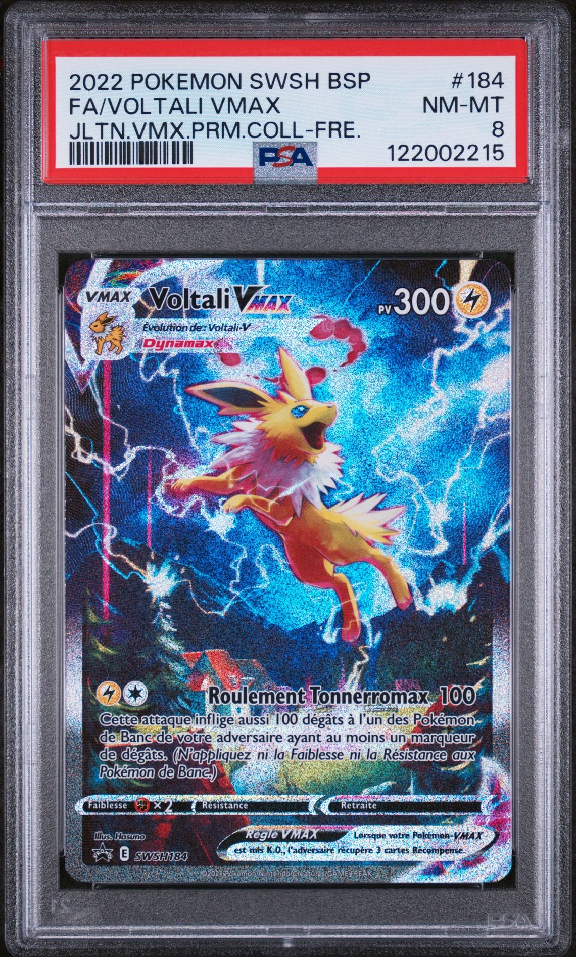 2022 Pokemon POKEMON SWSH BLACK STAR PROMO JLTN.VMX.PRM.COLL-FRE. #184 Fa/Voltali Vmax front