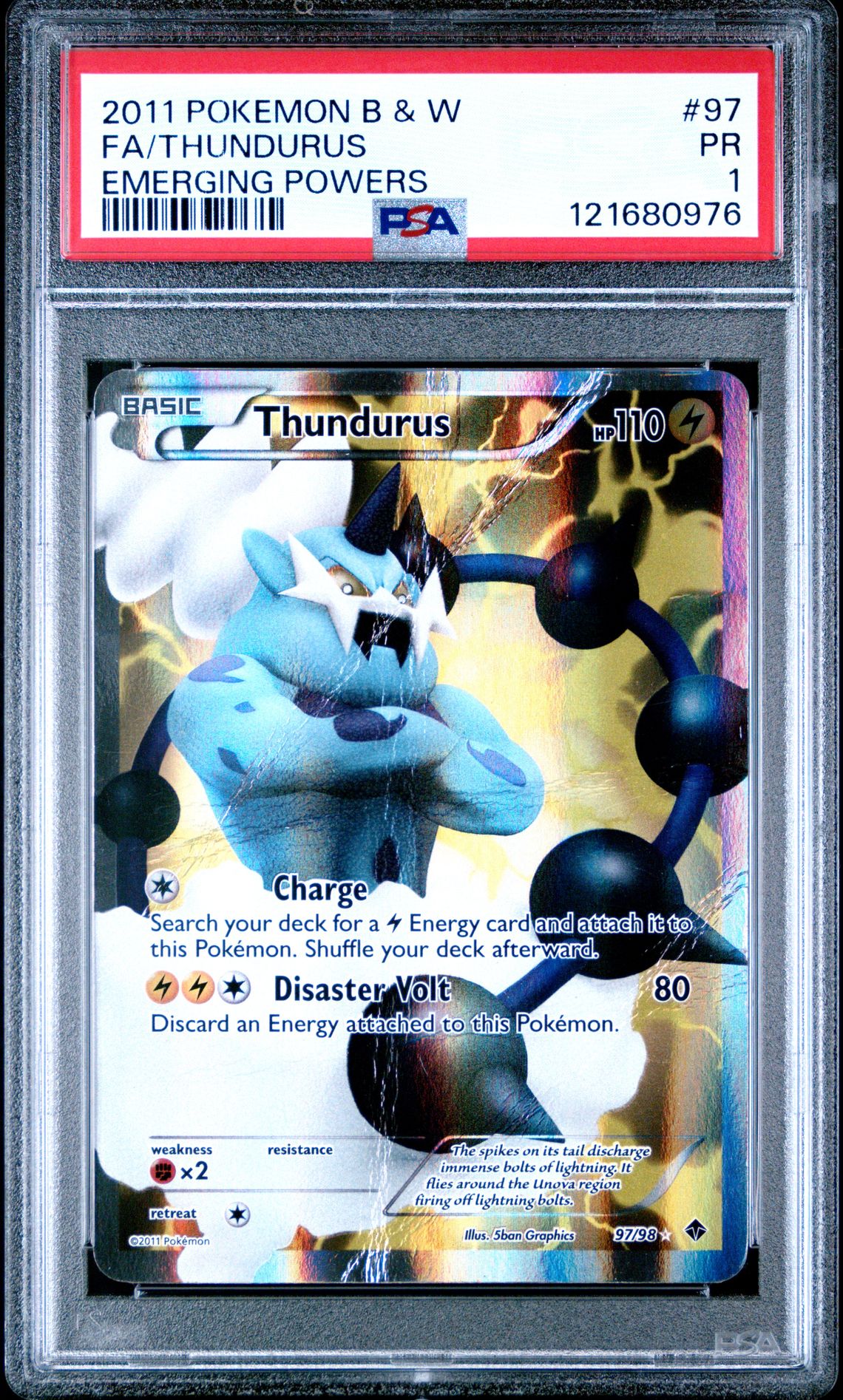 2011 Pokemon POKEMON BLACK & WHITE EMERGING POWERS #97 Fa/Thundurus front
