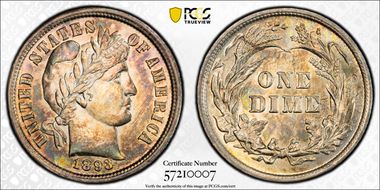 1893 10C AU58
