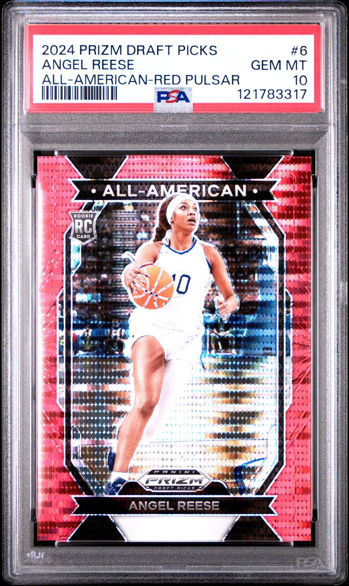 2024 Panini PANINI PRIZM DRAFT PICKS ALL-AMERICAN AMERICAN-RED PULSAR #6 Angel Reese front