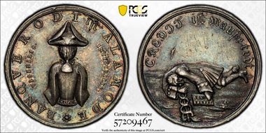 (1720) AR Medal Betts-115var, Credit is Dead AU53