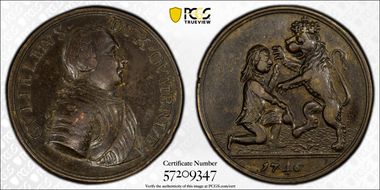 1746 Medal Eimer-609 AE Duke of Cumberland XF45