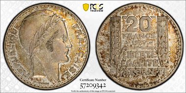 1937 20 Fr Gad-852 F-400 AU55