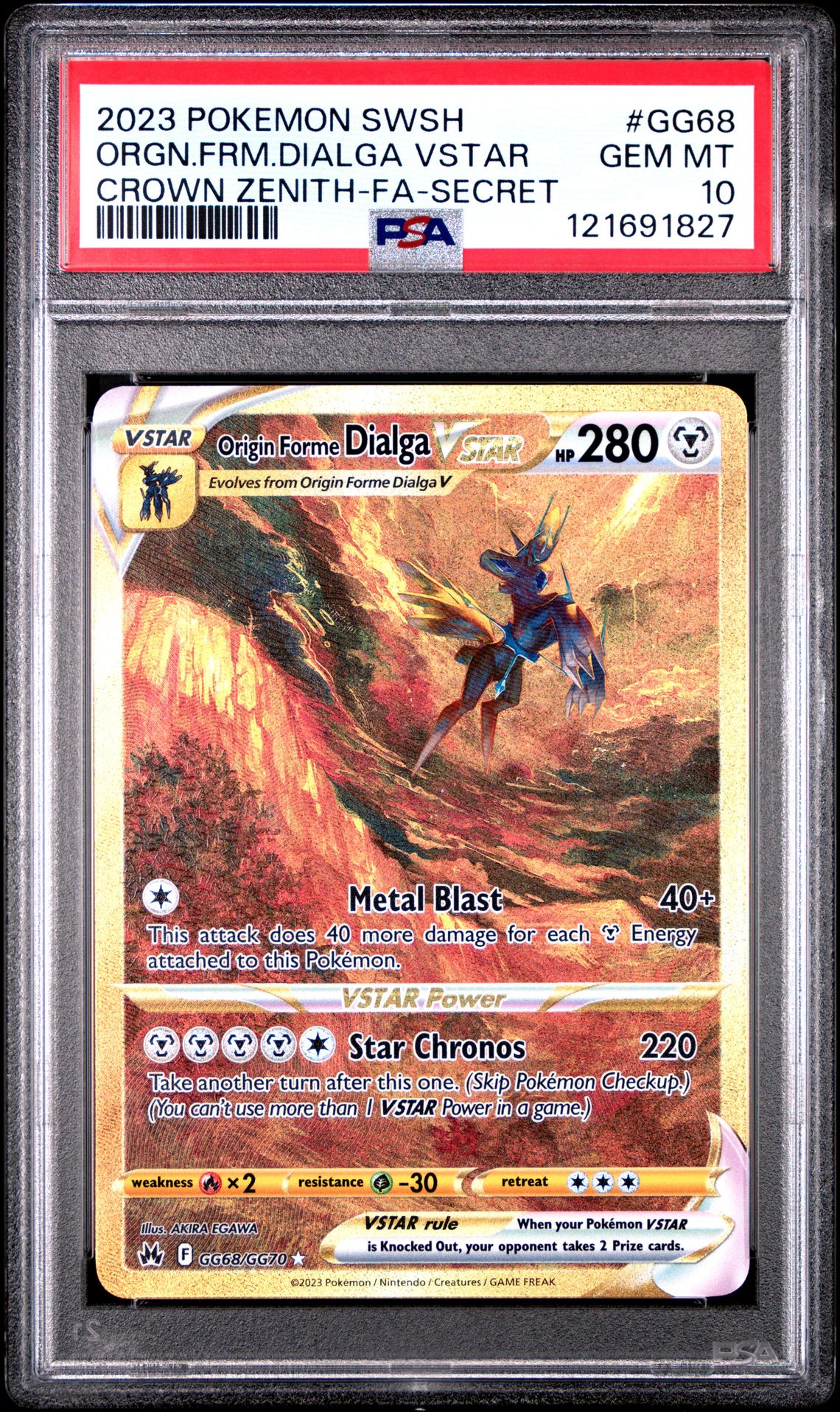 2023 Pokemon Sword And Shield Crown Zenith Orgn.frm.dialga Vstar #Gg68 (Crown Zenith-Fa-Secret) Gem Mt 10 front