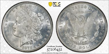 1878 7/8TF $1 Strong MS63