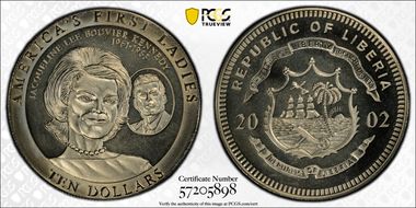 2002 $10 Jacqueline Kennedy w/o Hat PL69