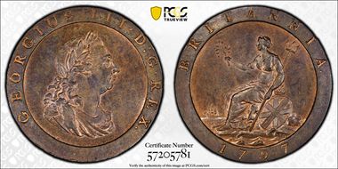 1797 1D S-3777 10 Leaves MS64BN