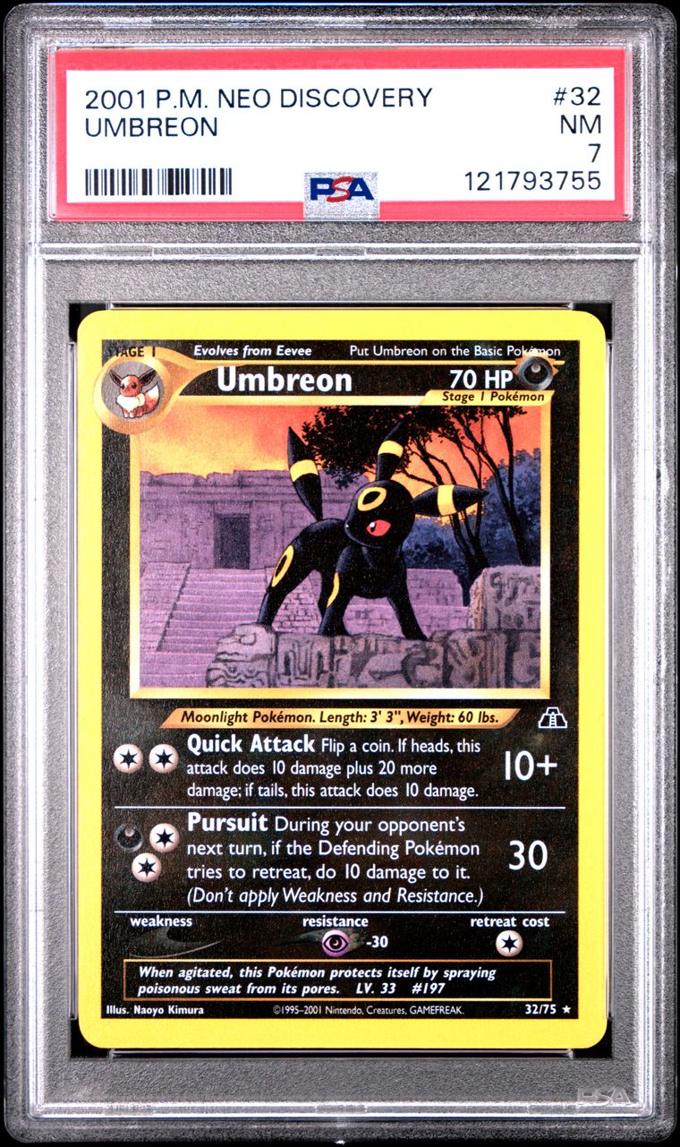 2001 #32 UMBREON PSA 7 POKEMON NEO DISCOVERY