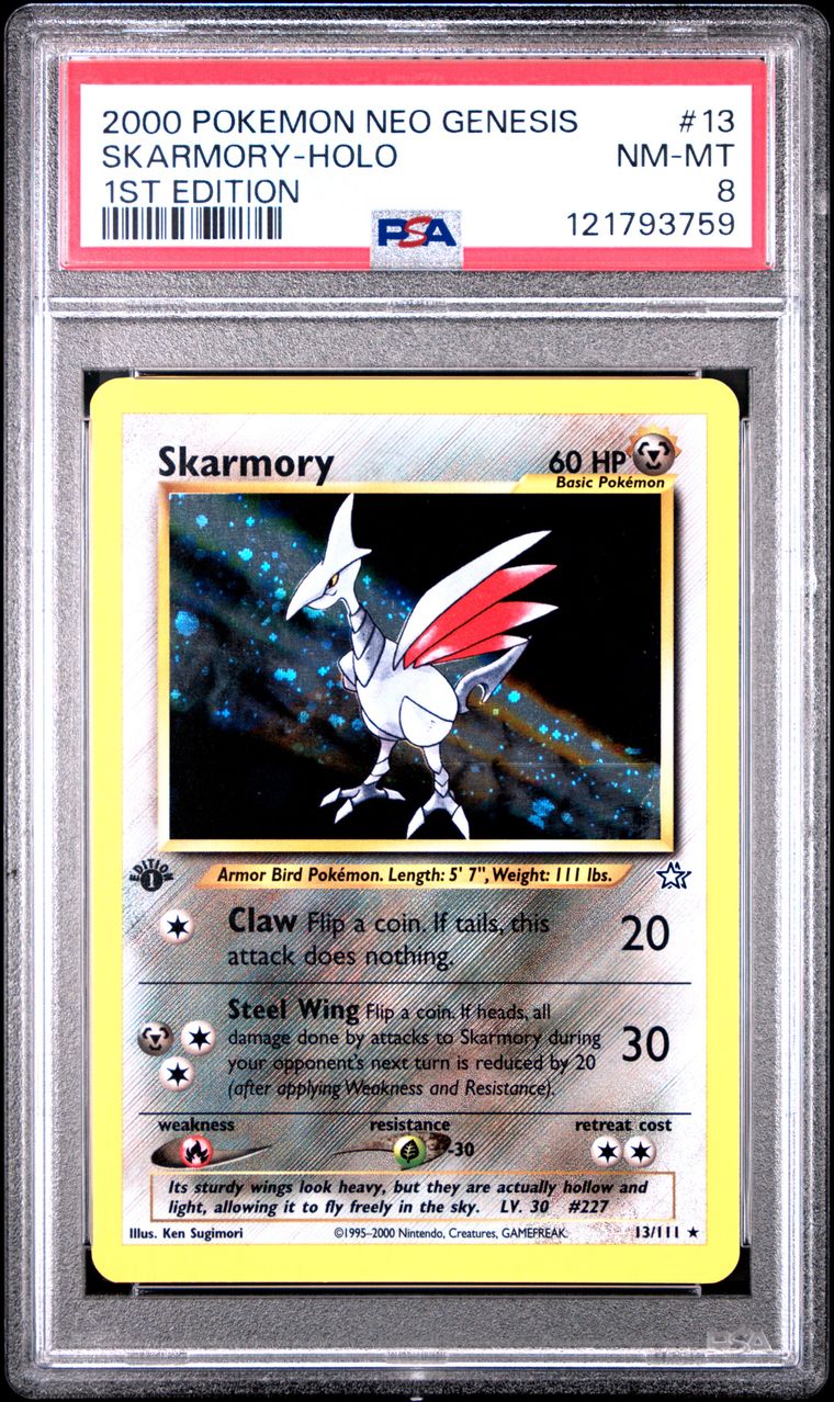 2000 #13 SKARMORY-HOLO PSA 8 POKEMON NEO GENESIS 1ST EDITION