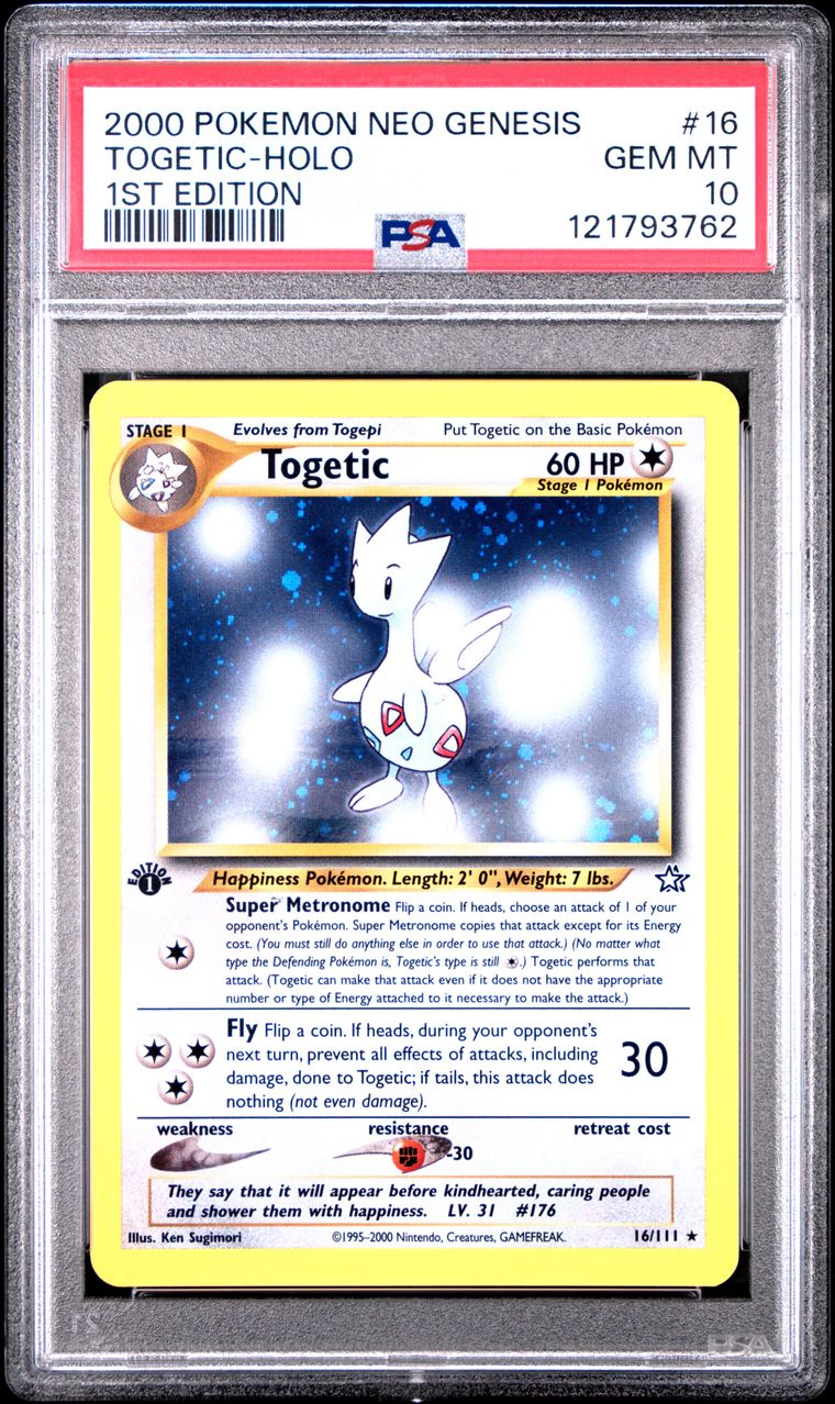 2000 #16 TOGETIC-HOLO PSA 10 POKEMON NEO GENESIS 1ST EDITION