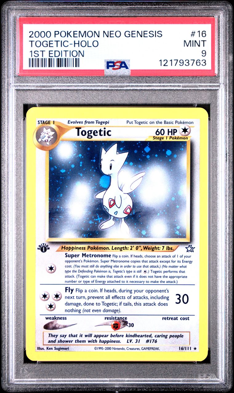 2000 #16 TOGETIC-HOLO PSA 9 POKEMON NEO GENESIS 1ST EDITION