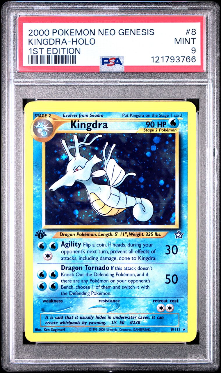 2000 #8 KINGDRA-HOLO PSA 9 POKEMON NEO GENESIS 1ST EDITION