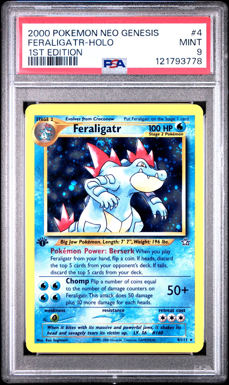 2000 #5 FERALIGATR-HOLO PSA 9 POKEMON NEO GENESIS 1ST EDITION