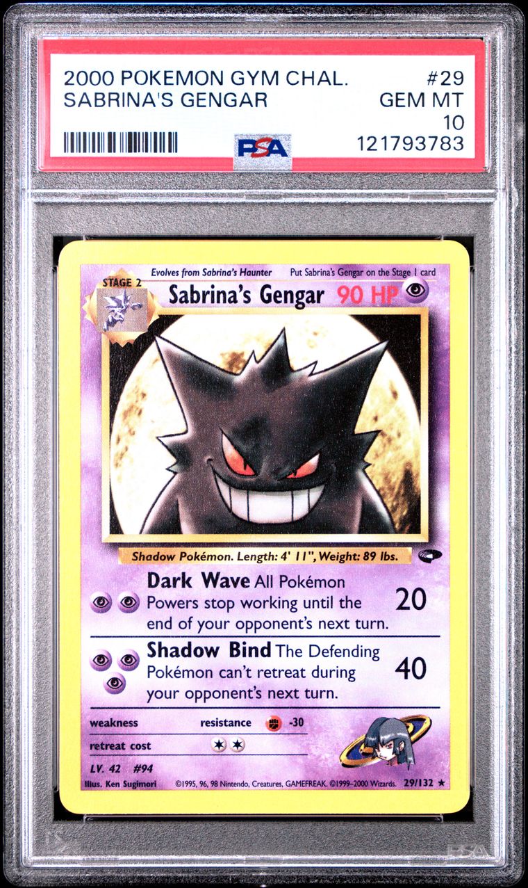 2000 #29 SABRINA'S GENGAR PSA 10 POKEMON GYM CHALLENGE
