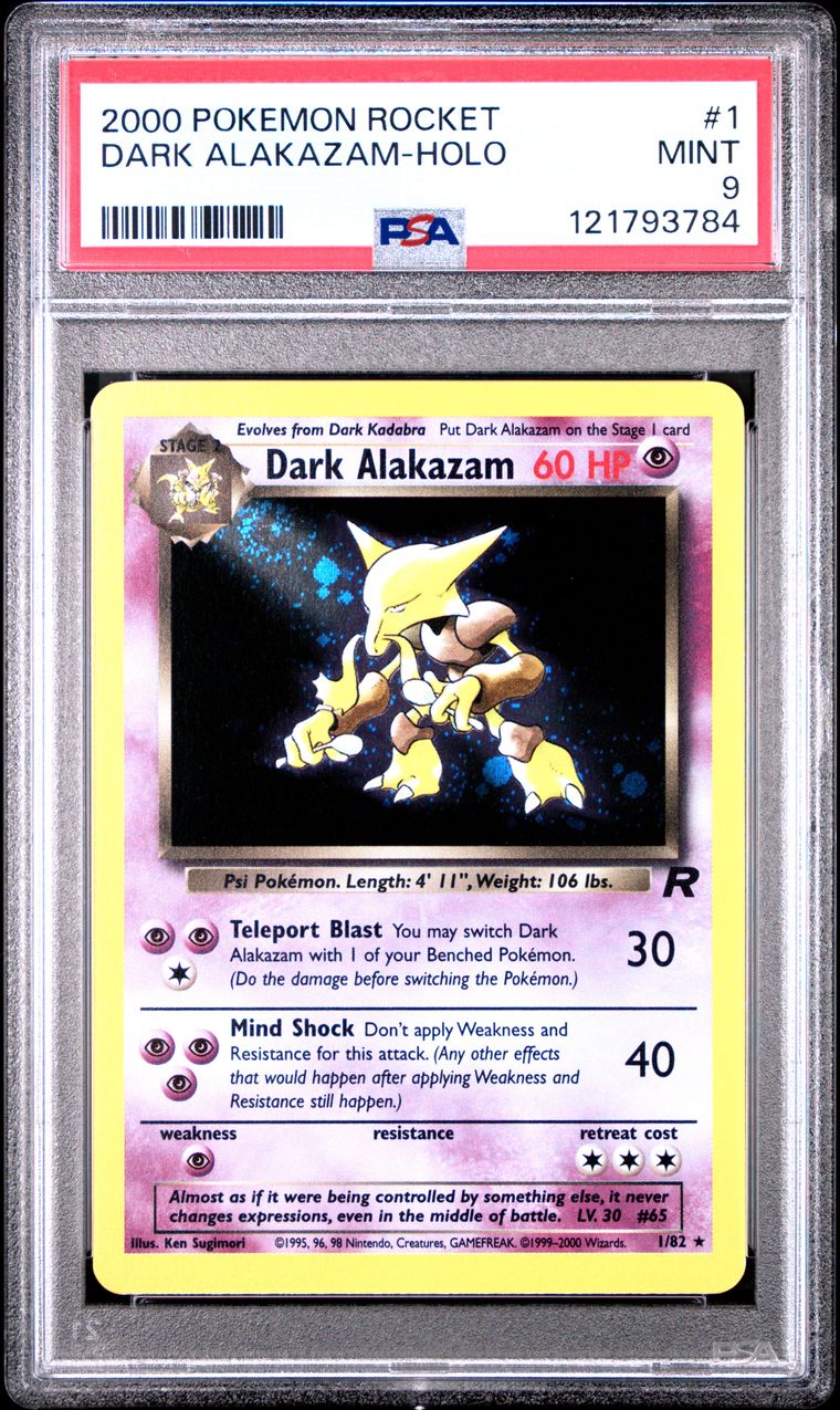 2000 #1 DARK ALAKAZAM-HOLO PSA 9 POKEMON ROCKET
