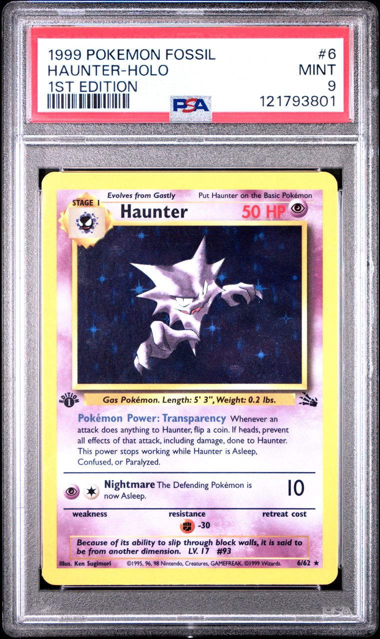 1999 #6 HAUNTER-HOLO PSA 9 POKEMON FOSSIL 1ST EDITION