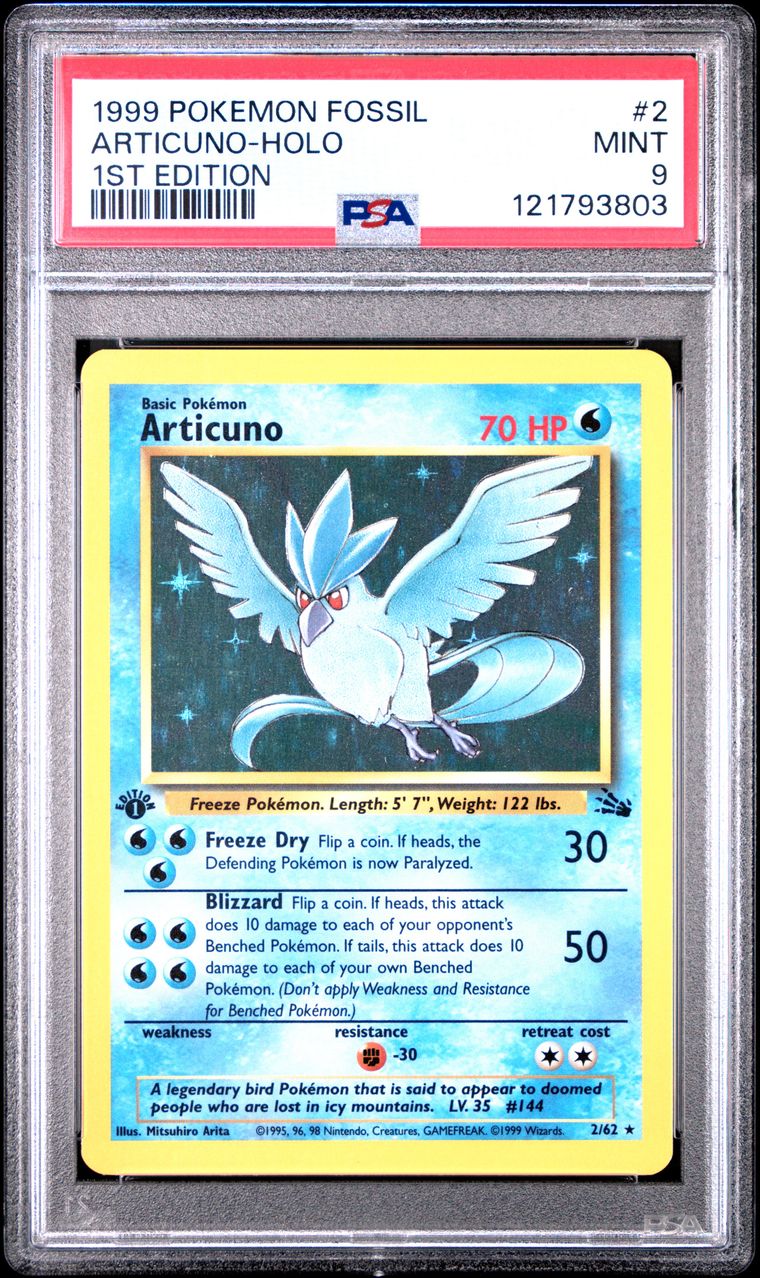 1999 #2 ARTICUNO-HOLO PSA 9 POKEMON FOSSIL 1ST EDITION