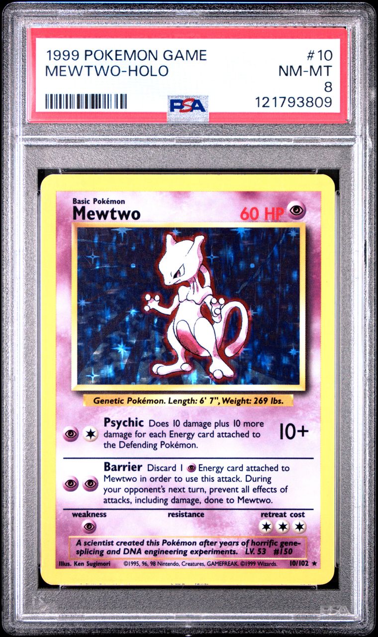 1999 #10 MEWTWO-HOLO PSA 9 POKEMON GAME
