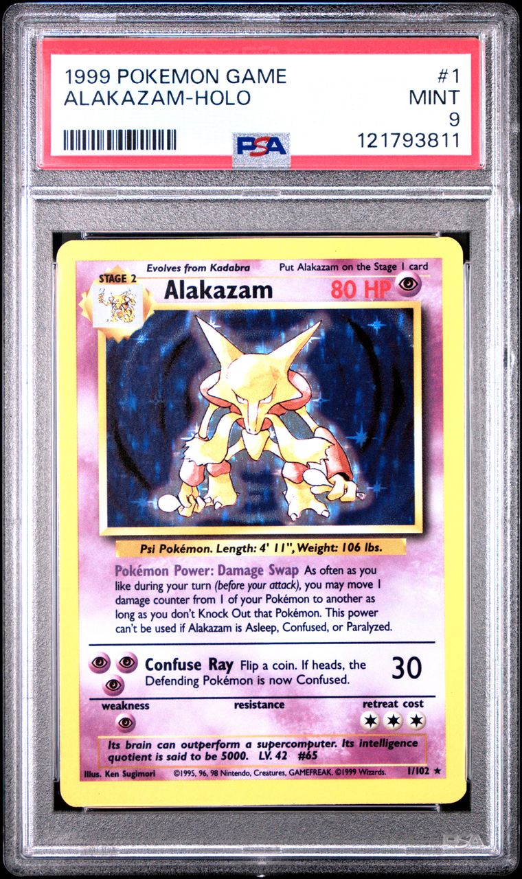 1999 #1 ALAKAZAM-HOLO PSA 9 POKEMON GAME