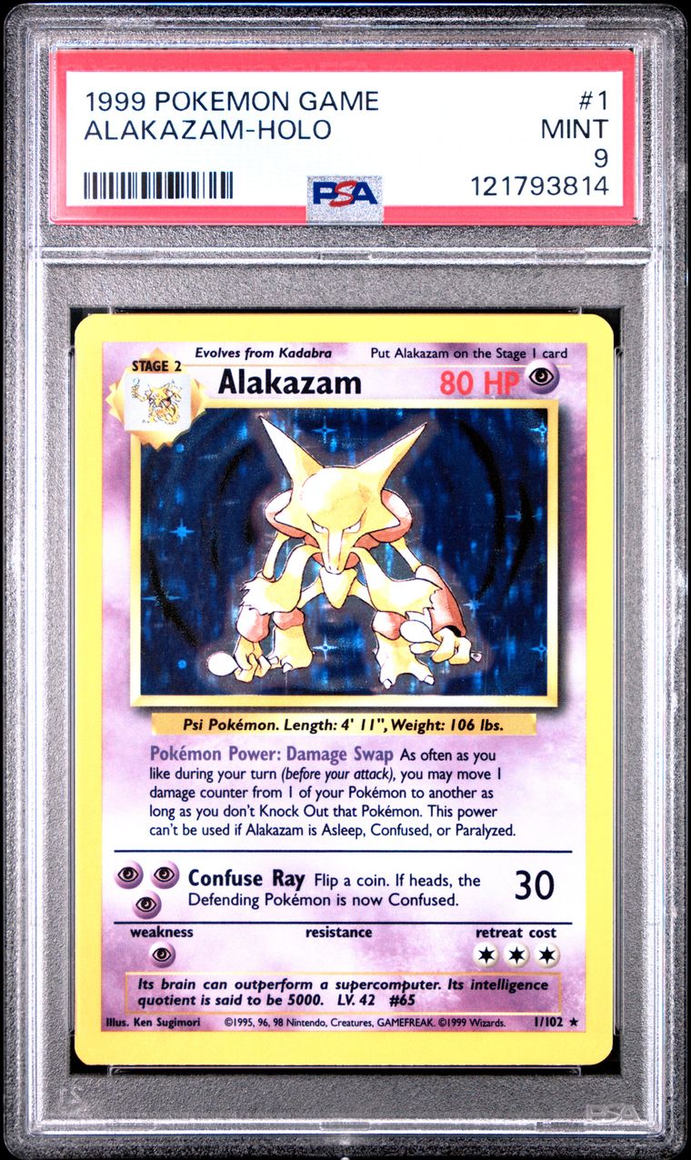 1999 #1 ALAKAZAM-HOLO PSA 9 POKEMON GAME
