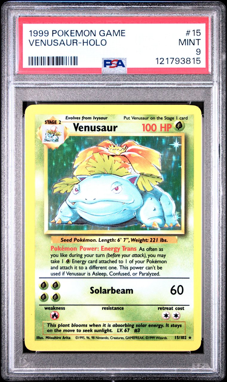 1999 #15 VENUSAUR-HOLO PSA 9 POKEMON GAME