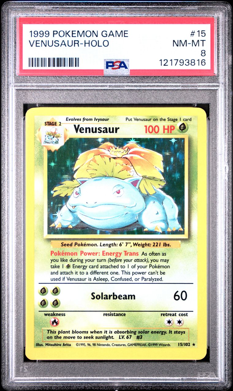 1999 #15 VENUSAUR-HOLO PSA 8 POKEMON GAME