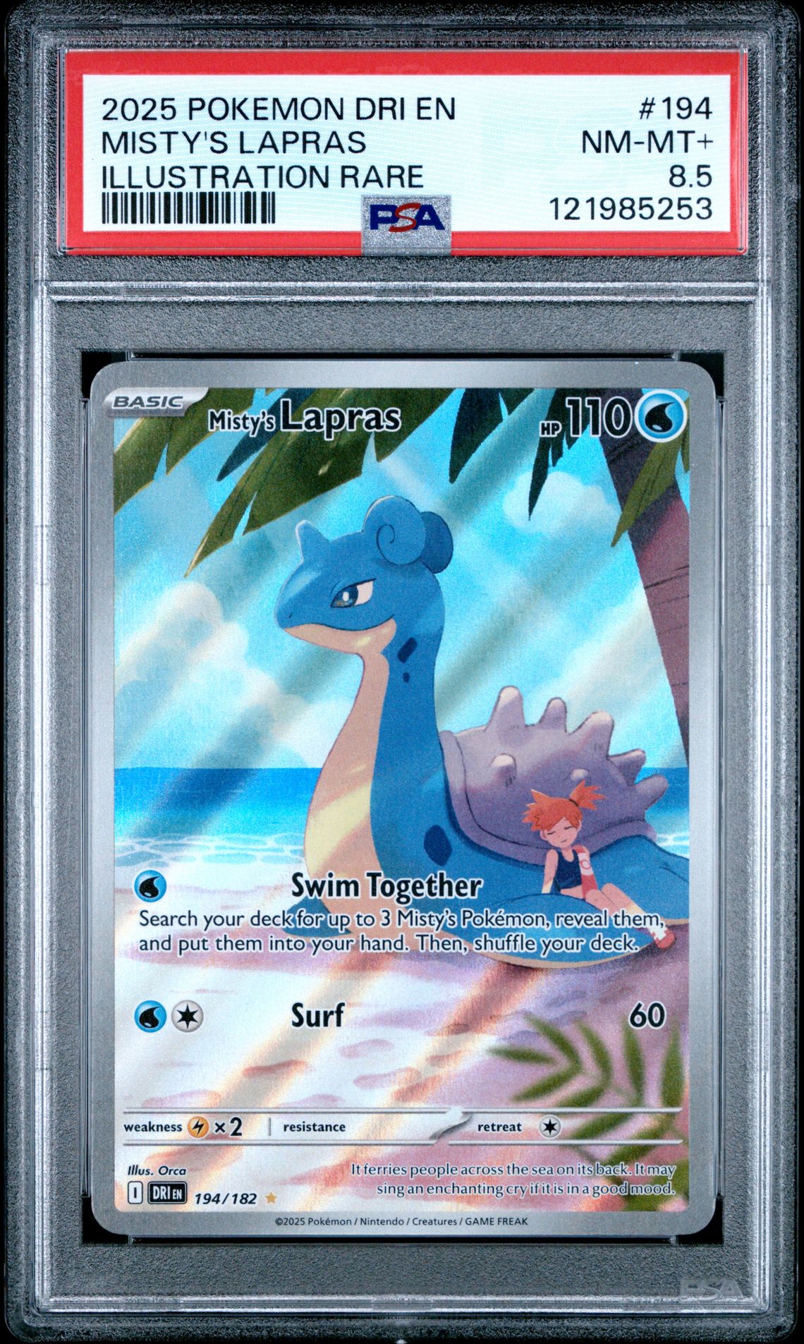 2025 Pokemon POKEMON DRI EN-DESTINED RIVALS ILLUSTRATION RARE #194 Misty's Lapras front