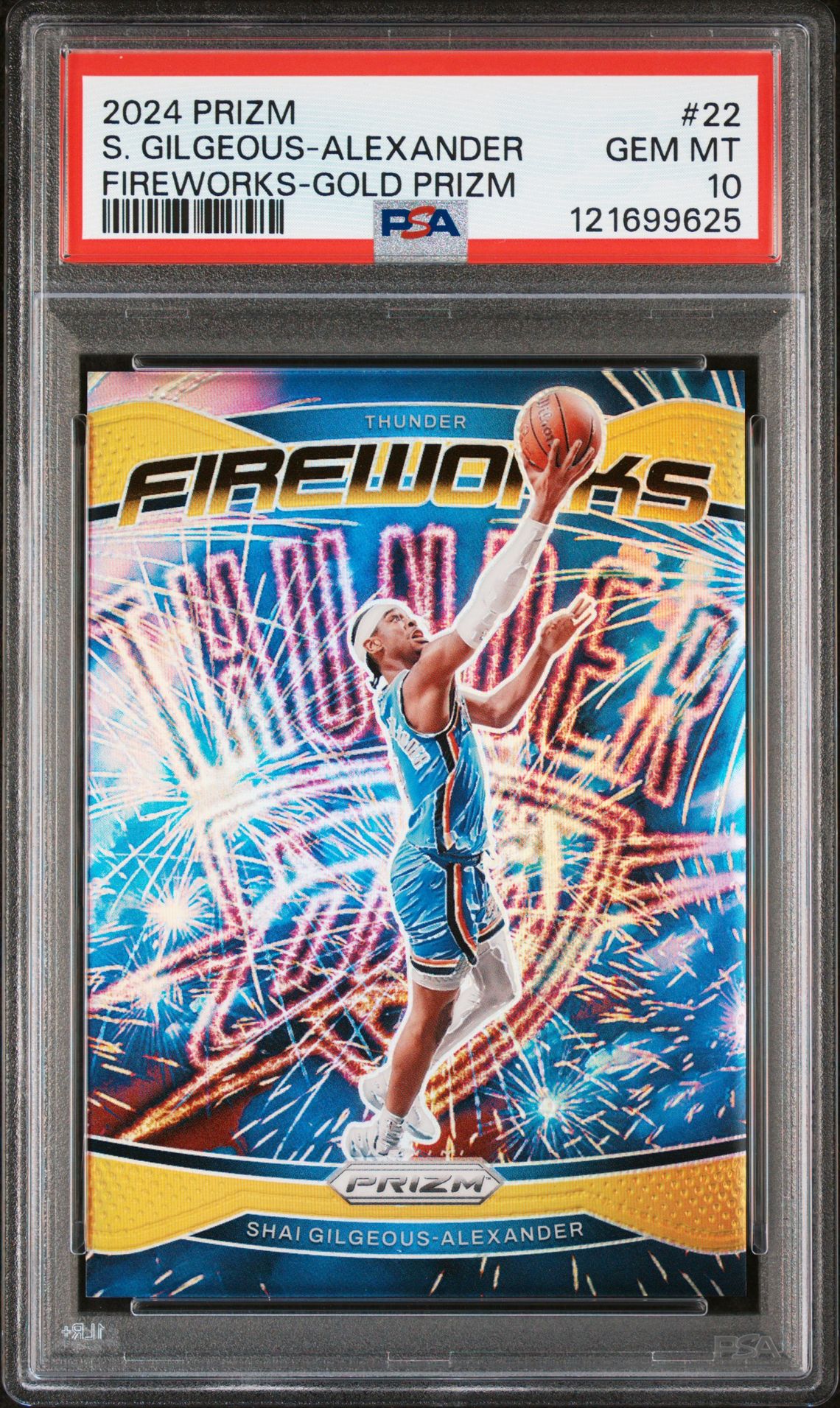 2024 Panini PANINI PRIZM FIREWORKS GOLD PRIZM #22 S. Gilgeous-Alexander front