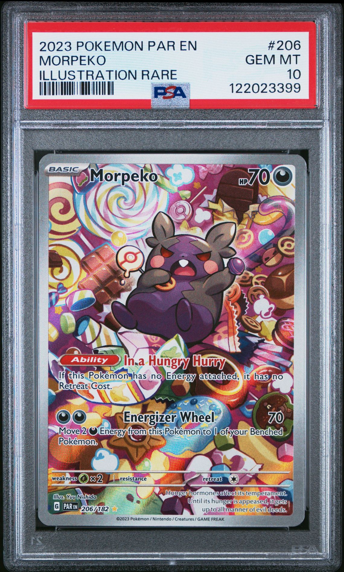 2023 Pokemon POKEMON PAR EN-PARADOX RIFT ILLUSTRATION RARE #206 Morpeko front