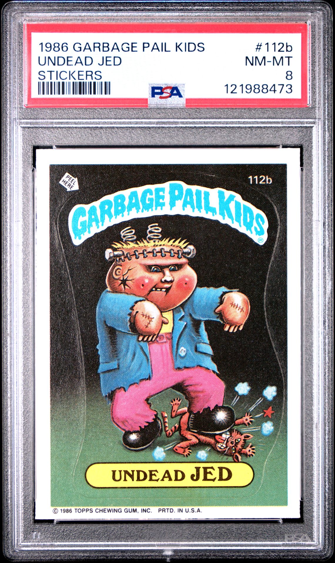 1986 Topps GARBAGE PAIL KIDS STICKERS #112B Undead Jed front