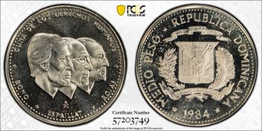 1984-Mo 1/2 P Human Rights CuNi PR67CAM