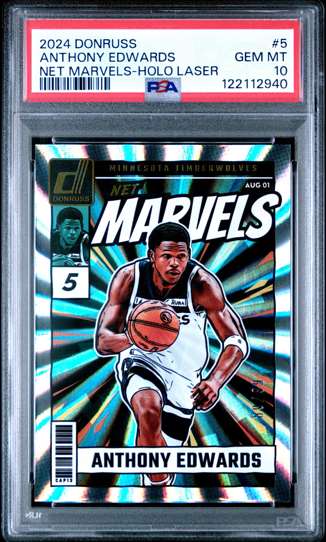 2024 Panini PANINI DONRUSS NET MARVELS DIAMOND RED #5 Anthony Edwards front