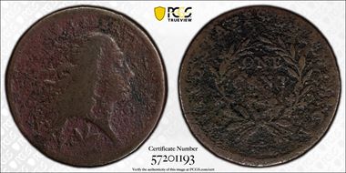 1793 1C Wreath, Vine and Bars N1BN