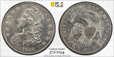 1834 50C Small Date, Small Letters N1