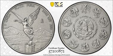 2018-Mo Onza Libertad Ag - Antiqued SP70