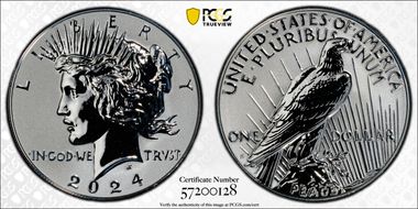 2024-S $1 Peace Dollar Rev PR Two-Coin Reverse Proof Set PR64